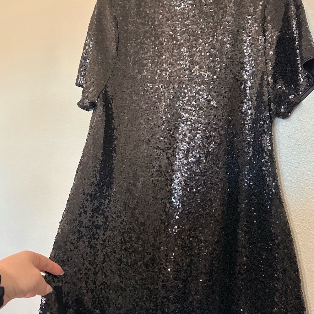 Anna Kaci Black Sequined Shift Tunic T-Shirt Mini Dress, XL - Picture 5 of 5